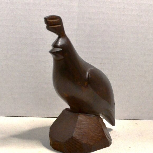 Wooden Quail Bird Carved Room Accent Decor Camp Cabin Decor Nature - Picture 4 of 5